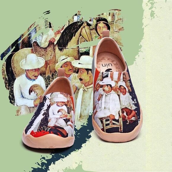 UIN Men\'s Casual Walking Travel Shoes Canvas Comfort Loafers (Rural Life) main image 5